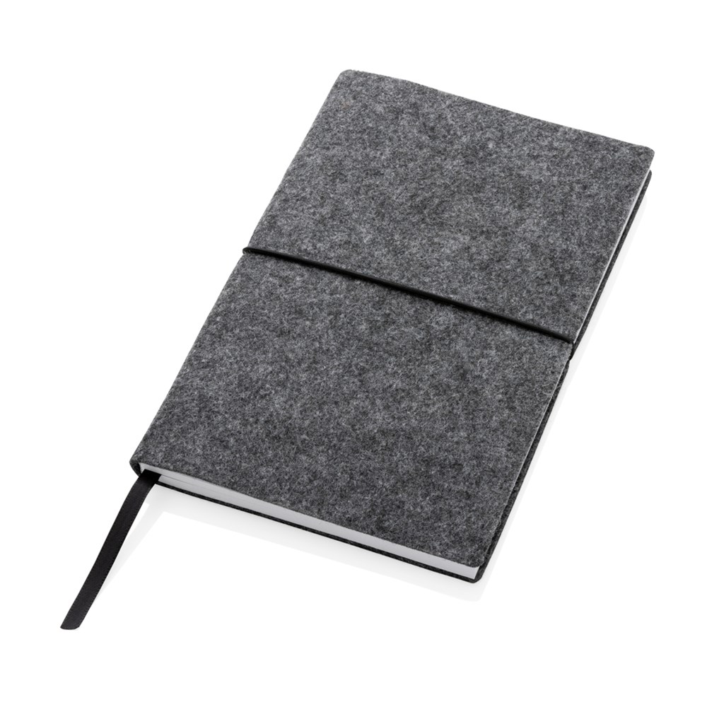 GRS certified recycled felt A5 softcover notebook