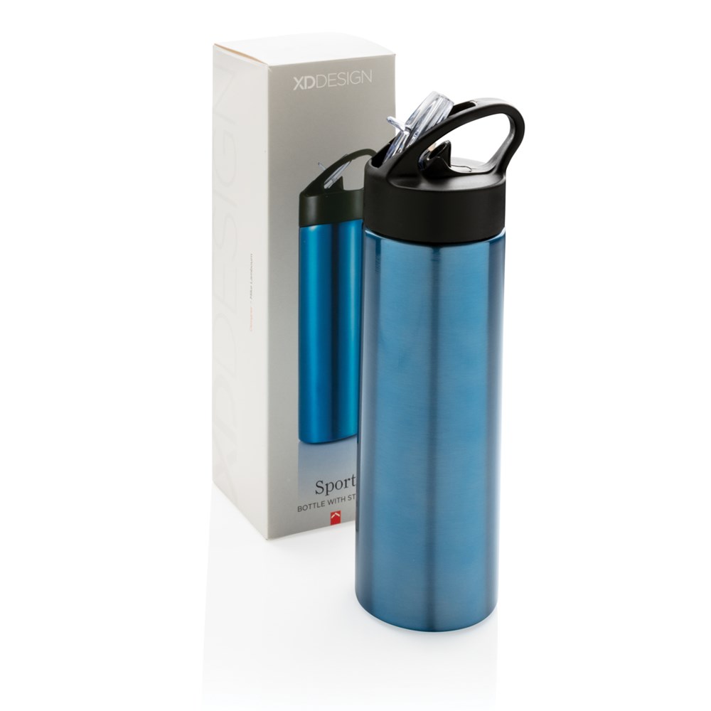 Sport bottle with straw