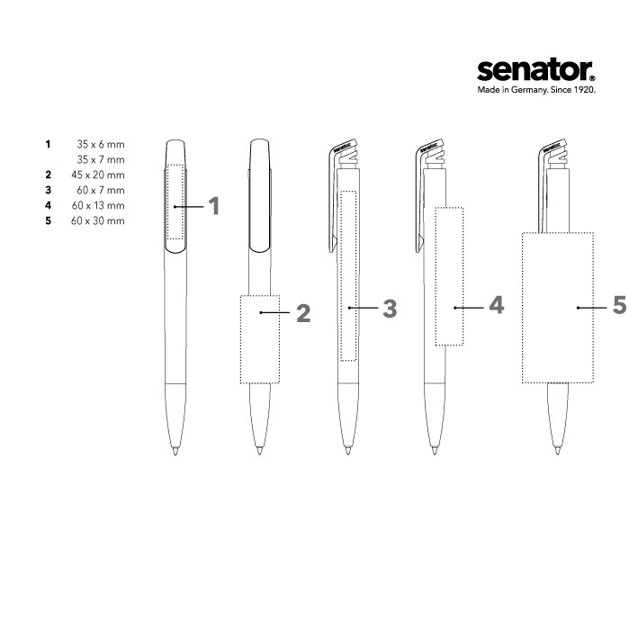 senator® Trento Matt Recycled push ball pen, white