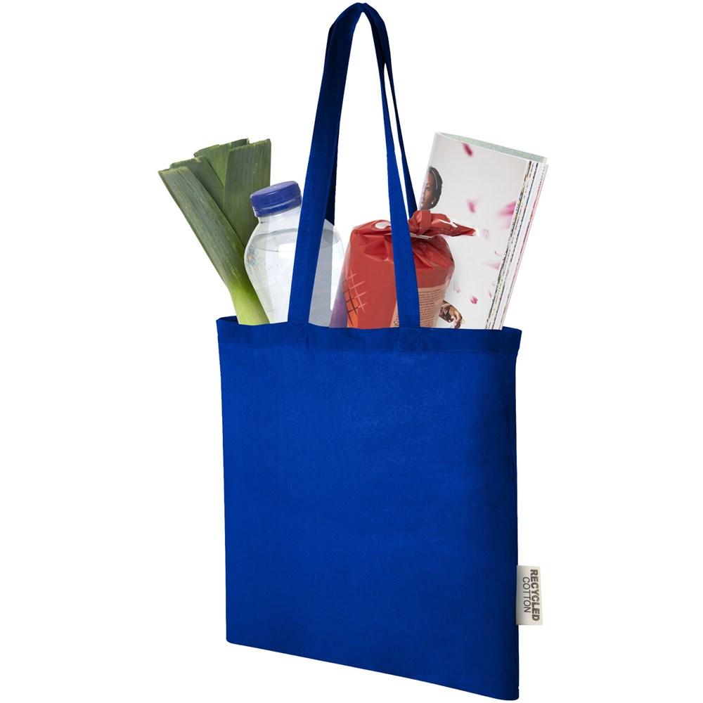 Madras 140 g/m2 GRS recycled cotton tote bag 7L